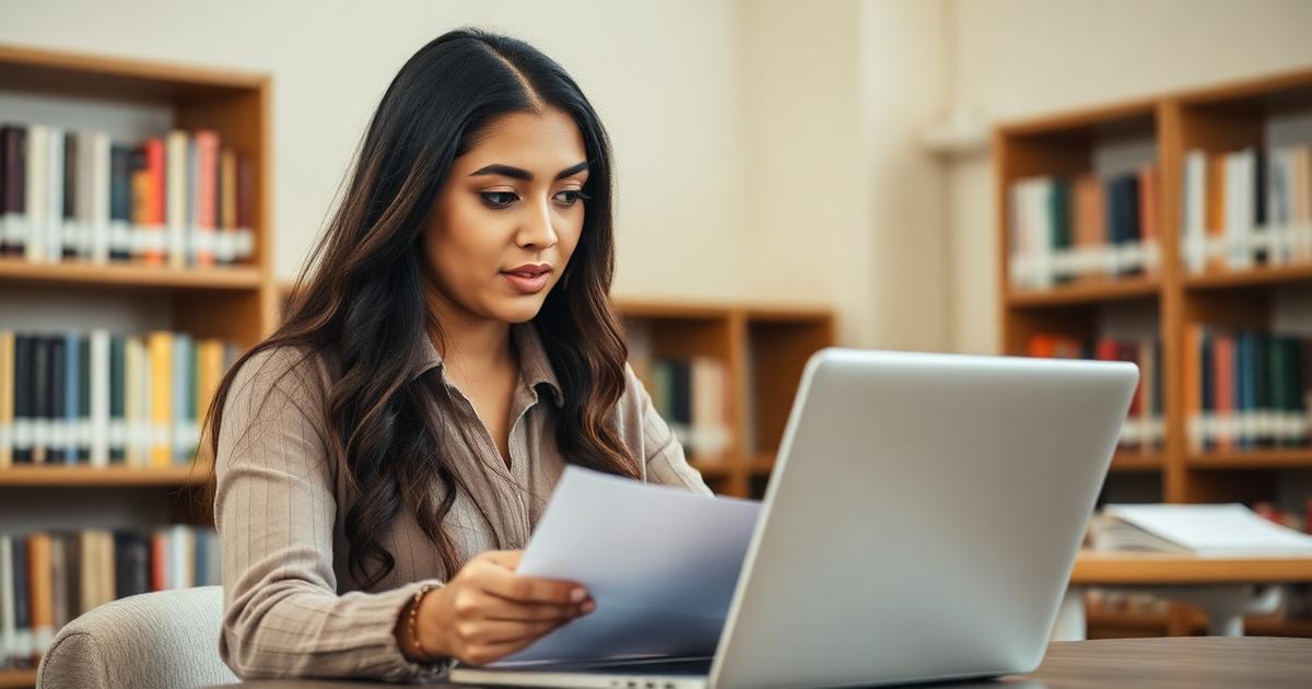 estudiante adulta en sonora consultando convocatorias de becas