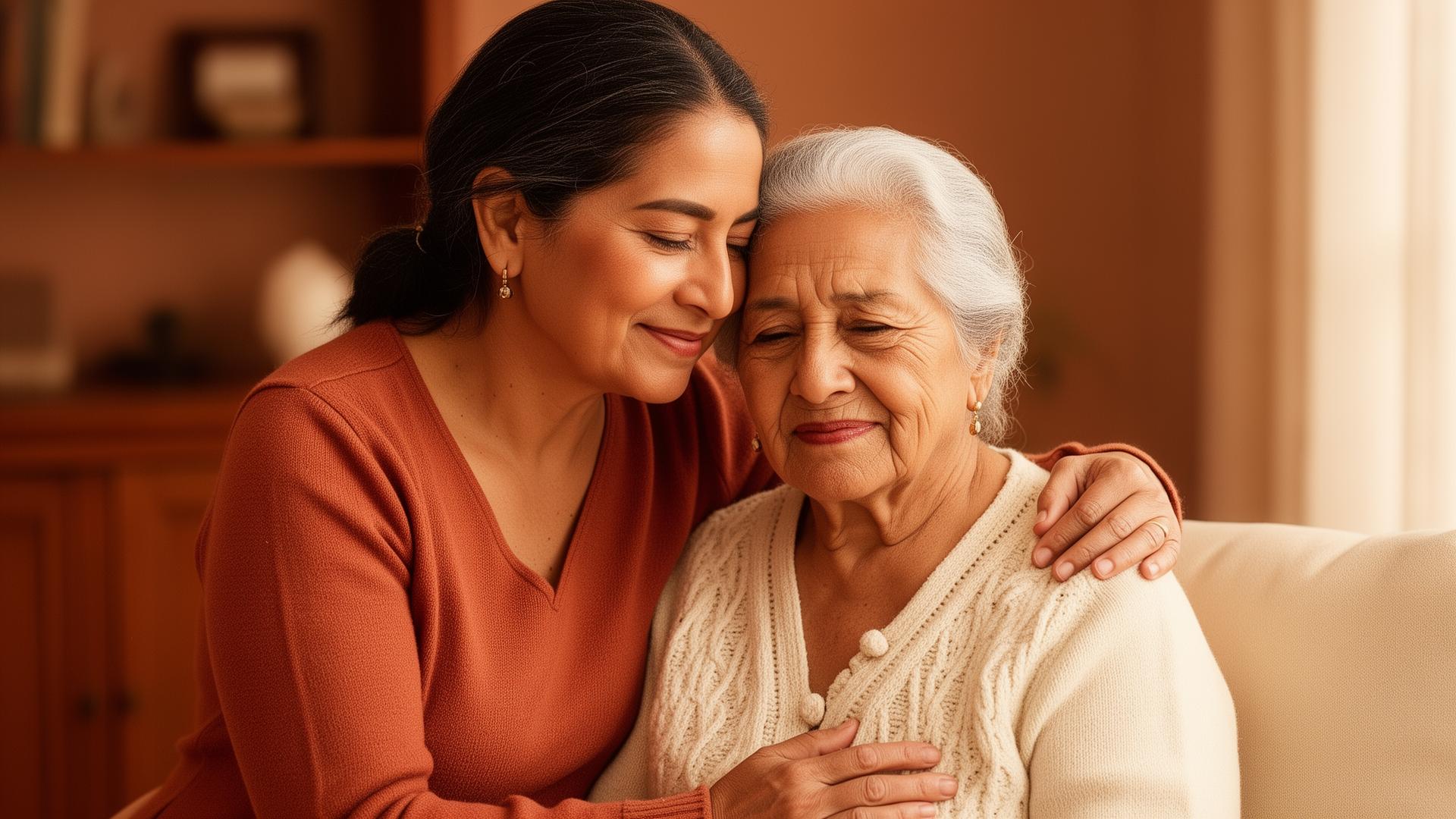 mujer cuidadora en sonora atendiendo a un familiar con dedicacion