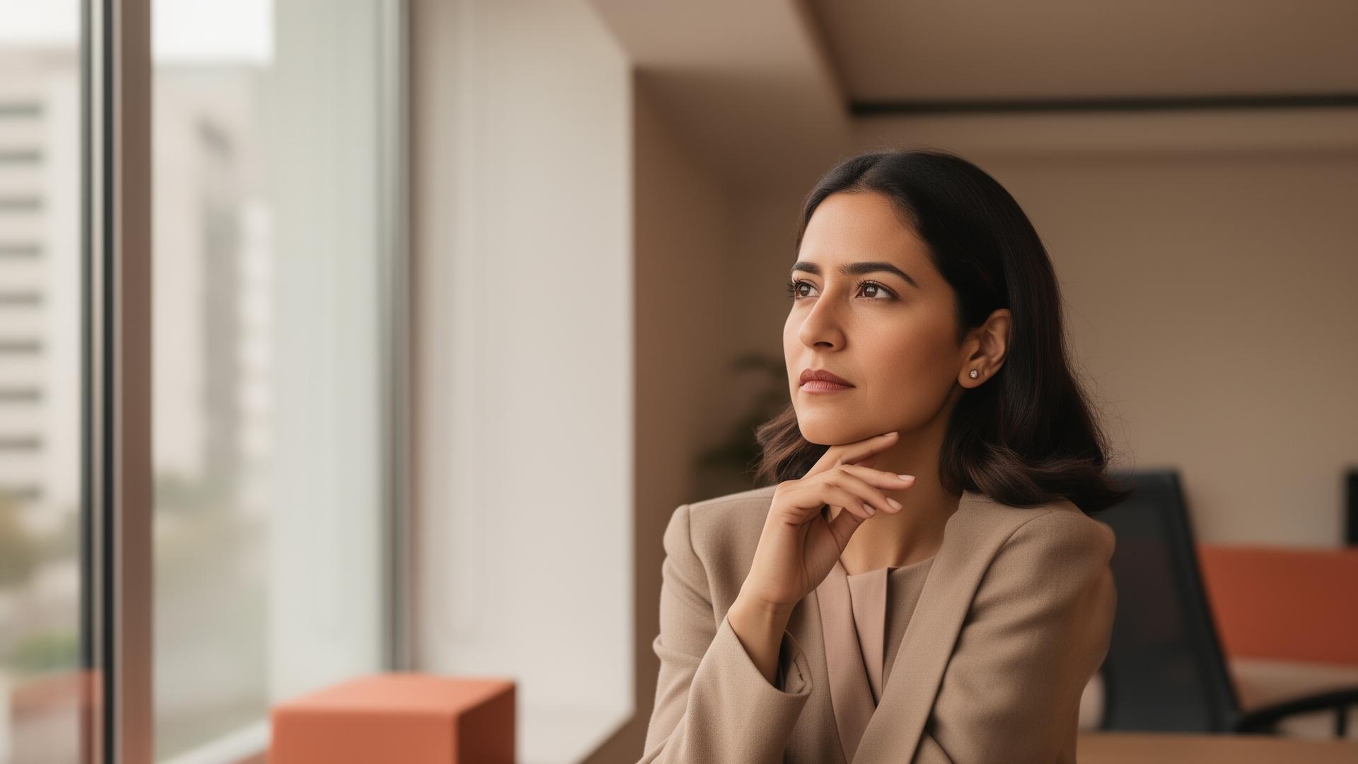 mujer profesional en sonora enfrentando dudas sobre sus capacidades laborales